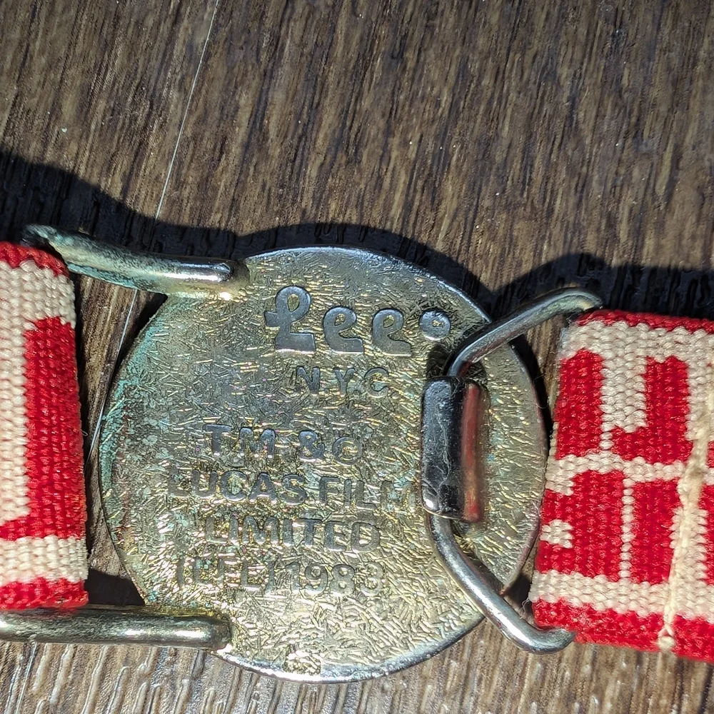 Return Of The Jedi Star Wars Vtg 1983 LEE Stretch Belt Wicket The Ewok Red Tan